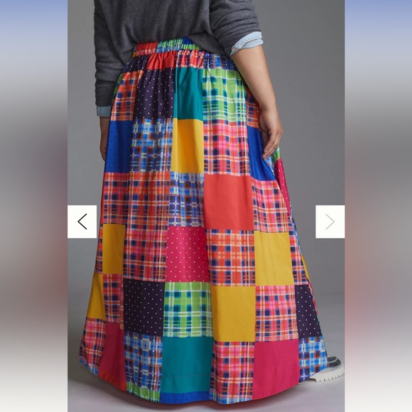 NWT Anthropologie Maeve Patchwork A-line Maxi Skirt sz 1X - Picture 2 of 10